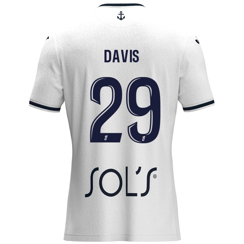 Kinder Deja Davis #29 Weiß Dunkelblau Auswärtstrikot Trikot 2024/25 T-Shirt Schweiz