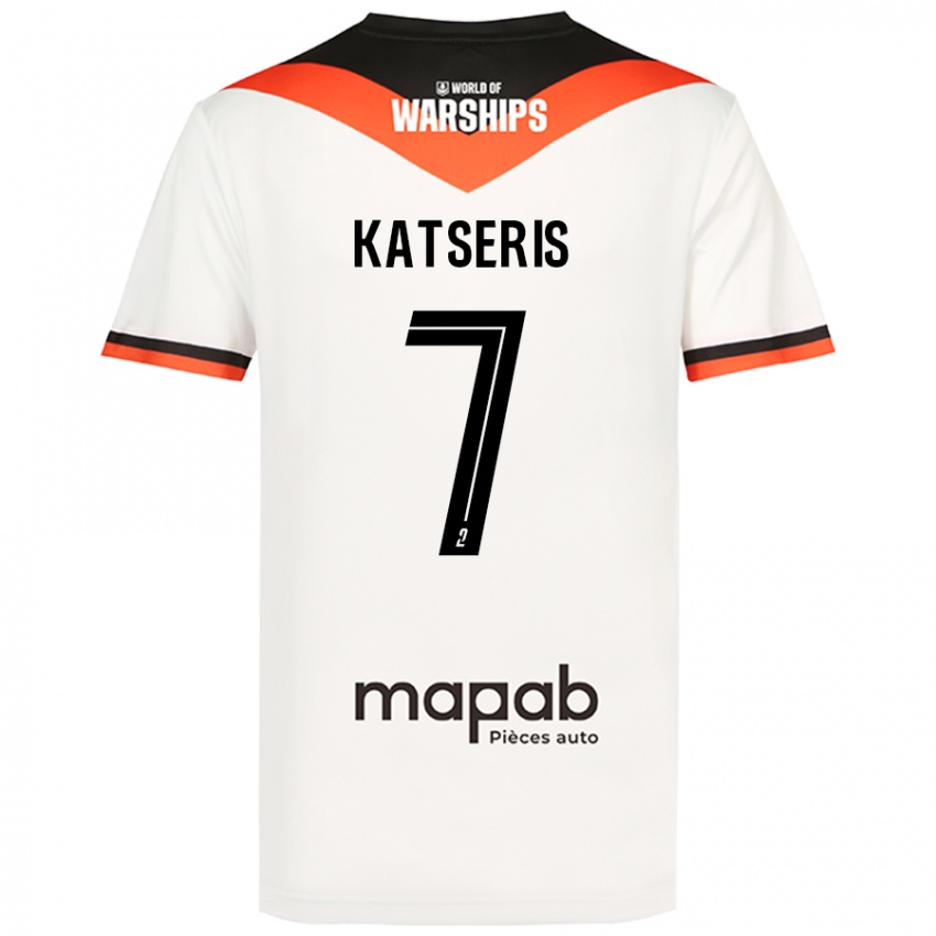 Kinder Panos Katseris #7 Weiß Auswärtstrikot Trikot 2024/25 T-Shirt Schweiz