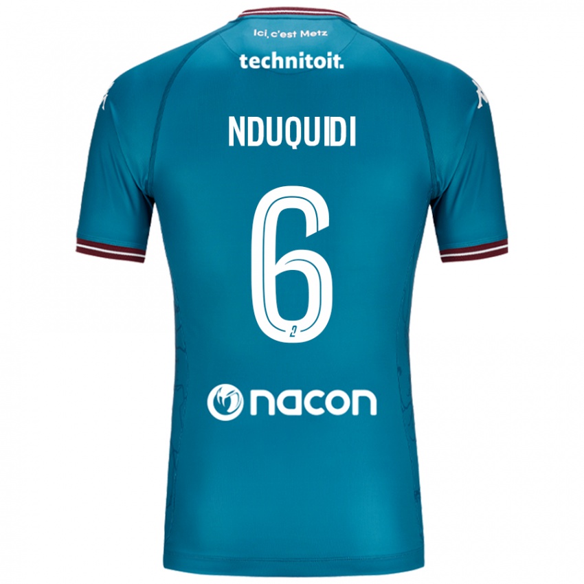 Kinder Joseph Nduquidi #6 Blau Petrol Auswärtstrikot Trikot 2024/25 T-Shirt Schweiz