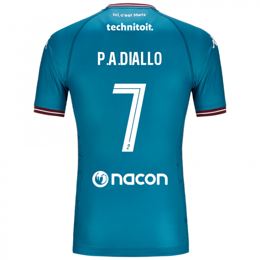 Kinder Papa Amadou Diallo #7 Blau Petrol Auswärtstrikot Trikot 2024/25 T-Shirt Schweiz