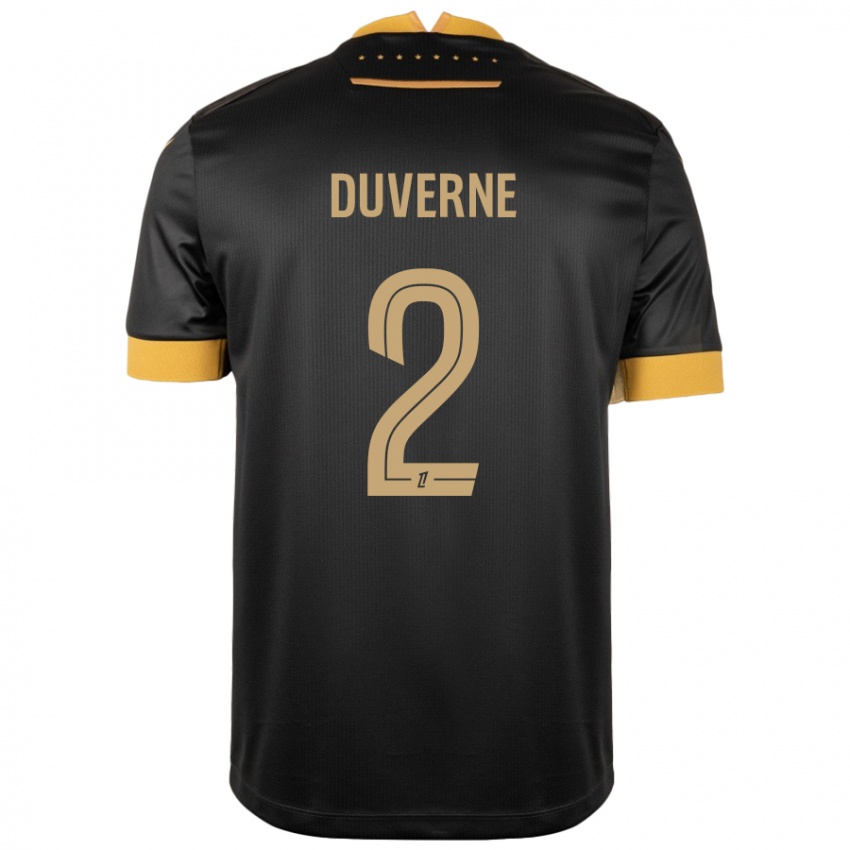 Kinder Jean-Kévin Duverne #2 Schwarz Braun Auswärtstrikot Trikot 2024/25 T-Shirt Schweiz