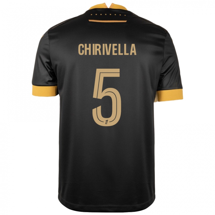 Kinder Pedro Chirivella #5 Schwarz Braun Auswärtstrikot Trikot 2024/25 T-Shirt Schweiz