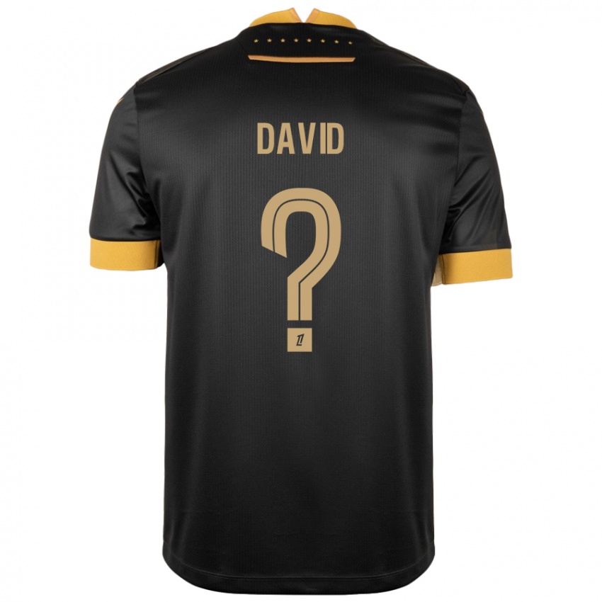 Kinder Timothé David #0 Schwarz Braun Auswärtstrikot Trikot 2024/25 T-Shirt Schweiz