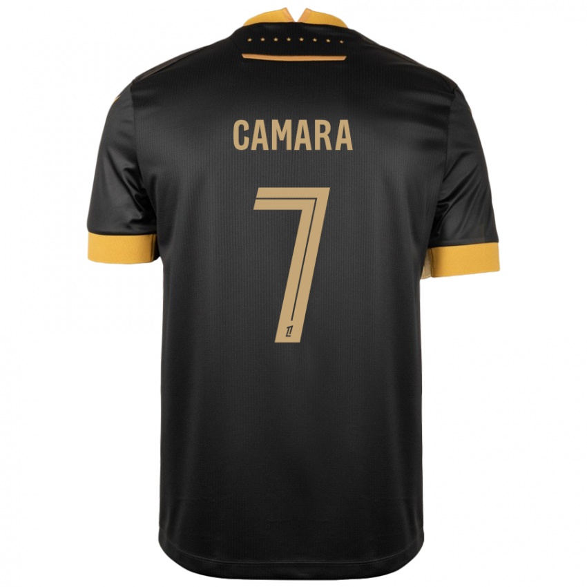 Kinder Mohamed Camara #7 Schwarz Braun Auswärtstrikot Trikot 2024/25 T-Shirt Schweiz