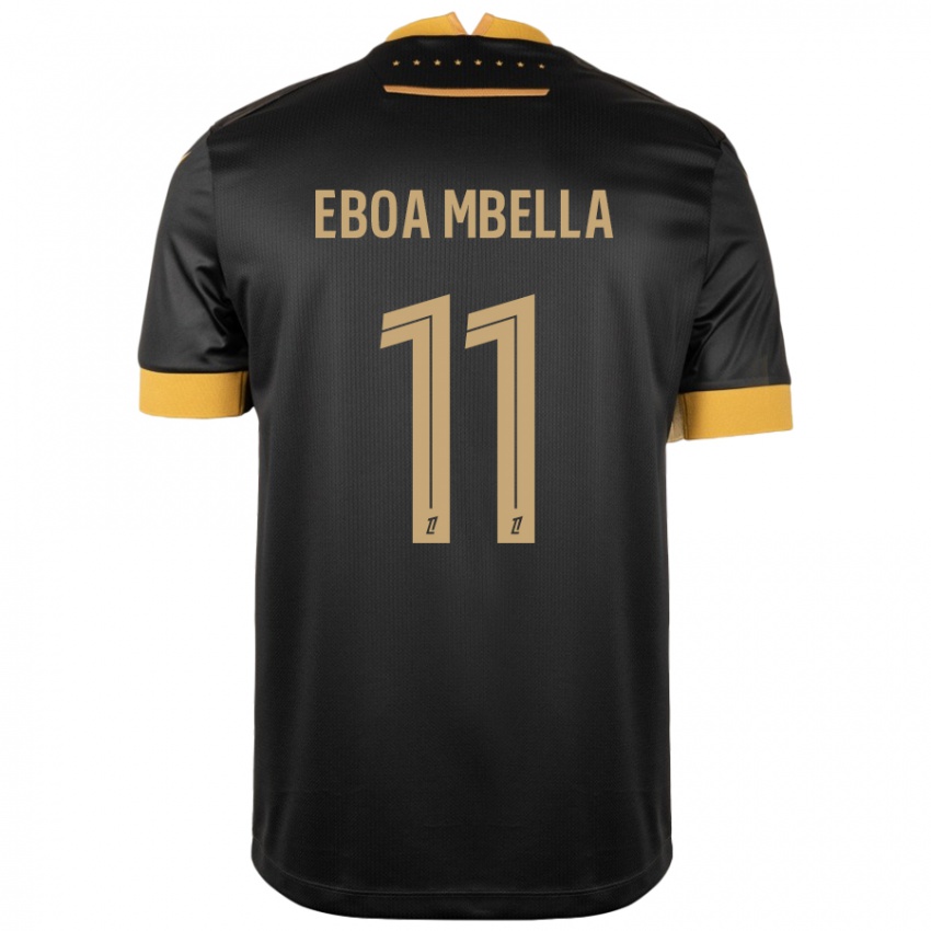 Kinder Eden Eboa Mbella #11 Schwarz Braun Auswärtstrikot Trikot 2024/25 T-Shirt Schweiz