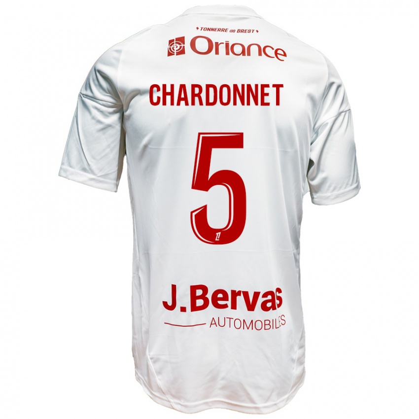 Kinder Brendan Chardonnet #5 Weiß Rot Auswärtstrikot Trikot 2024/25 T-Shirt Schweiz