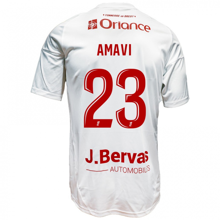 Kinder Jordan Amavi #23 Weiß Rot Auswärtstrikot Trikot 2024/25 T-Shirt Schweiz