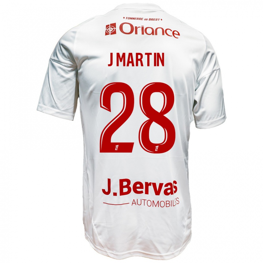 Kinder Jonas Martin #28 Weiß Rot Auswärtstrikot Trikot 2024/25 T-Shirt Schweiz