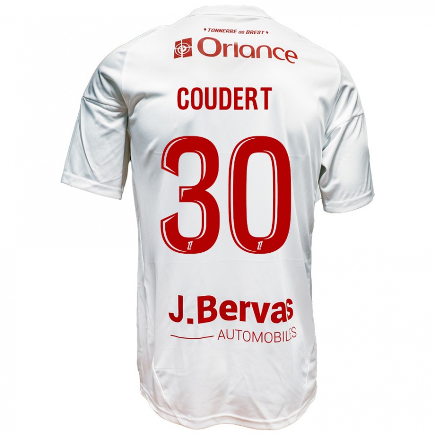 Kinder Grégoire Coudert #30 Weiß Rot Auswärtstrikot Trikot 2024/25 T-Shirt Schweiz