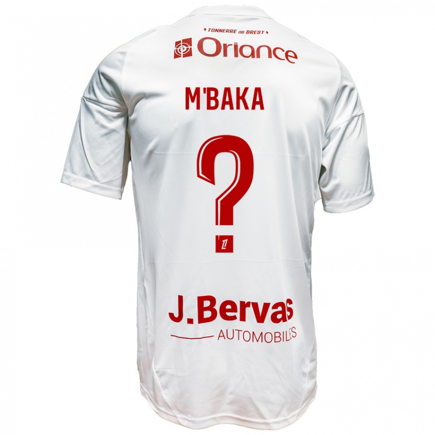 Enfant Maillot Sacha M'baka #0 Blanc Rouge Tenues Extérieur 2024/25 T-Shirt Suisse