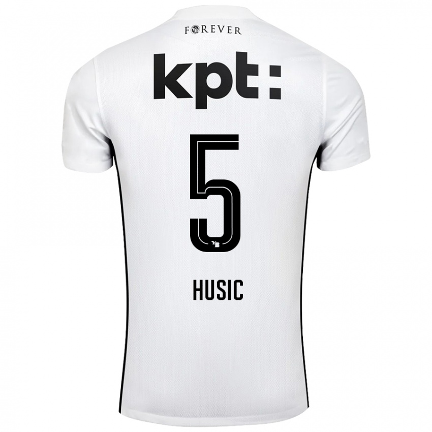 Kinder Anel Husic #5 Weiß Schwarz Auswärtstrikot Trikot 2024/25 T-Shirt Schweiz