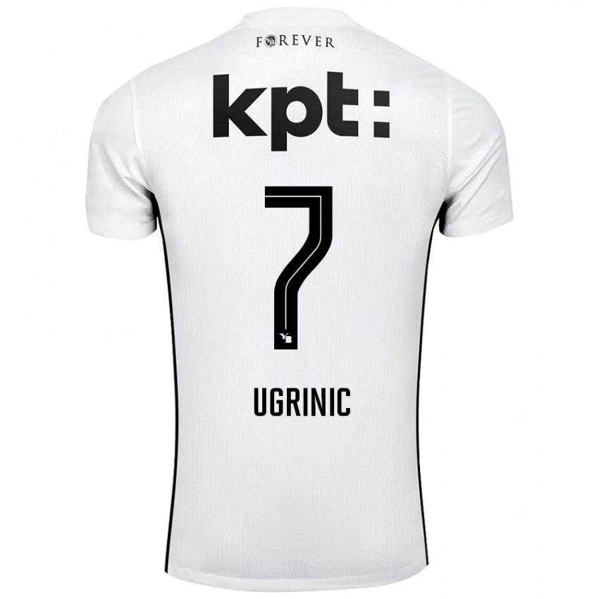 Kinder Filip Ugrinic #7 Weiß Schwarz Auswärtstrikot Trikot 2024/25 T-Shirt Schweiz