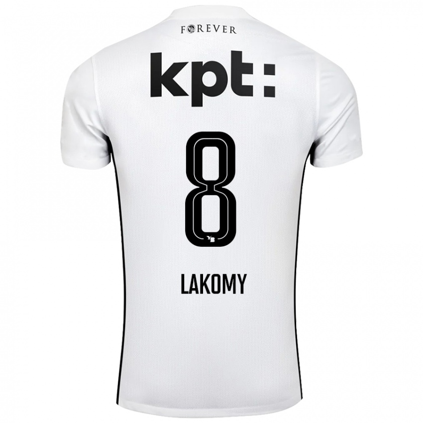 Kinder Lukasz Lakomy #8 Weiß Schwarz Auswärtstrikot Trikot 2024/25 T-Shirt Schweiz