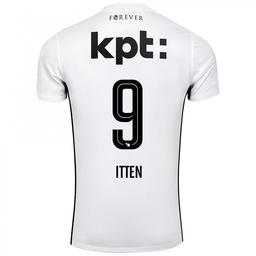 Kinder Cedric Itten #9 Weiß Schwarz Auswärtstrikot Trikot 2024/25 T-Shirt Schweiz