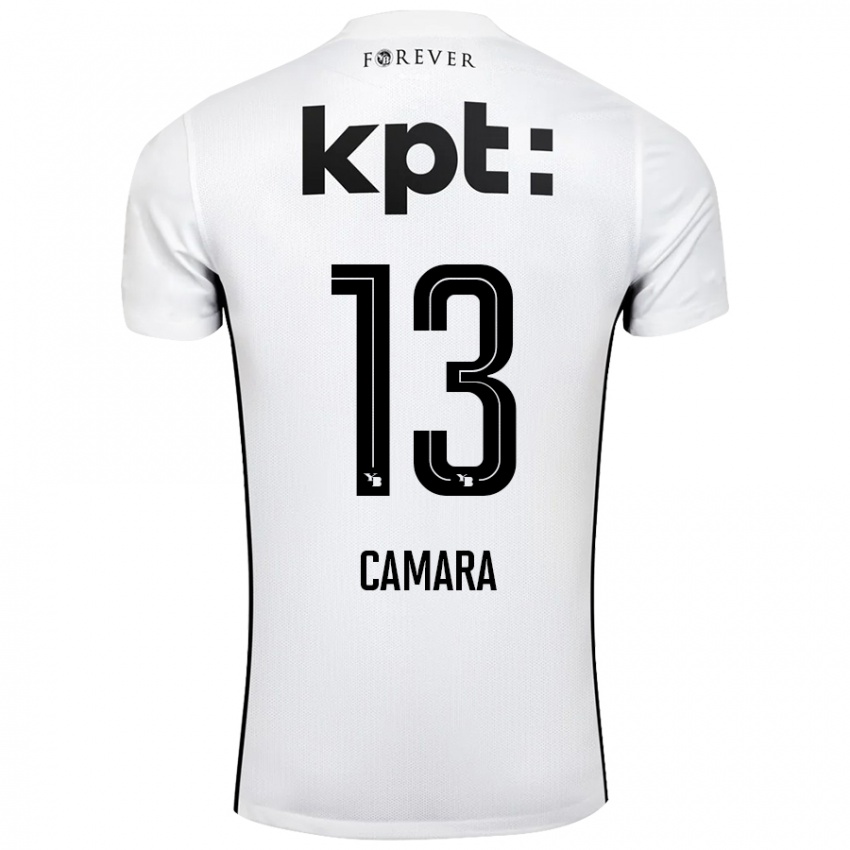 Kinder Mohamed Camara #13 Weiß Schwarz Auswärtstrikot Trikot 2024/25 T-Shirt Schweiz