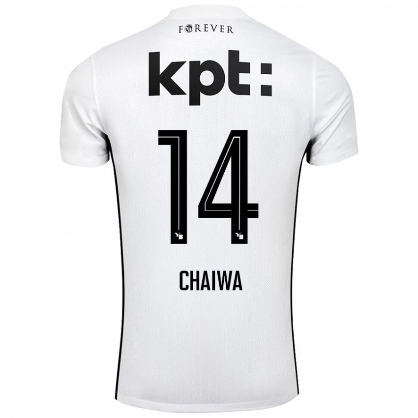 Kinder Miguel Chaiwa #14 Weiß Schwarz Auswärtstrikot Trikot 2024/25 T-Shirt Schweiz