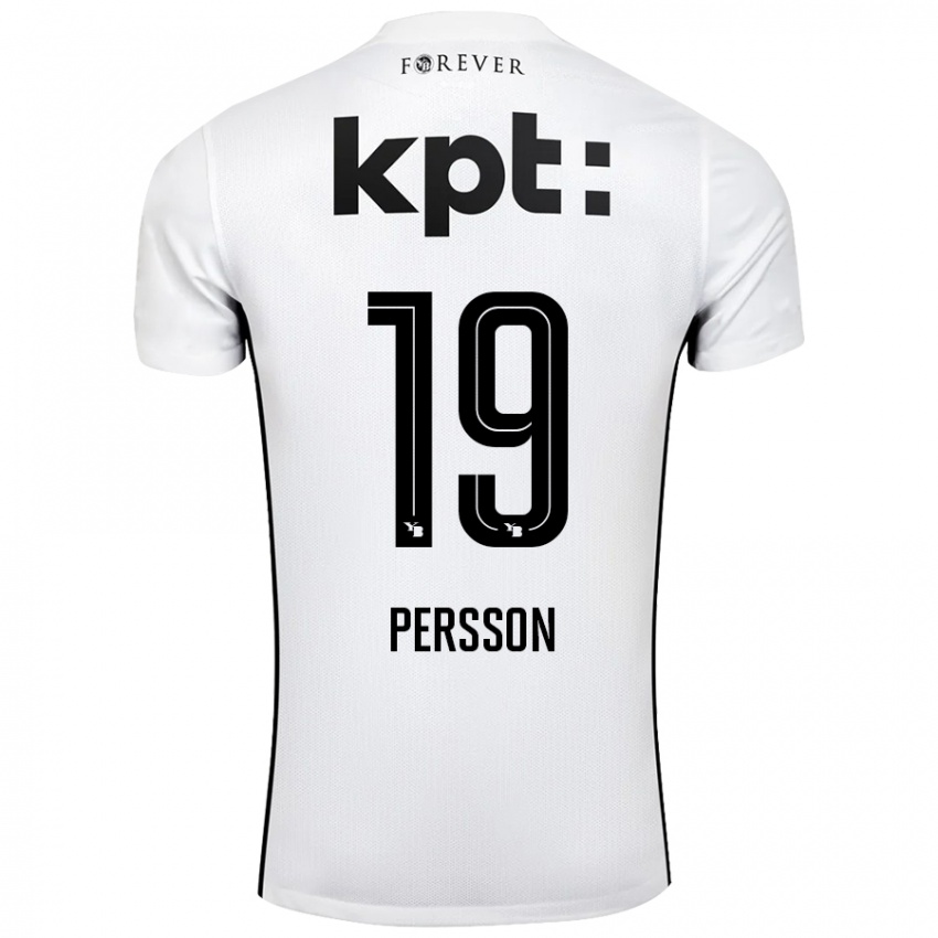 Kinder Noah Persson #19 Weiß Schwarz Auswärtstrikot Trikot 2024/25 T-Shirt Schweiz