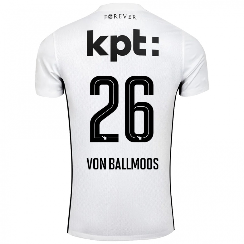 Kinder David Von Ballmoos #26 Weiß Schwarz Auswärtstrikot Trikot 2024/25 T-Shirt Schweiz