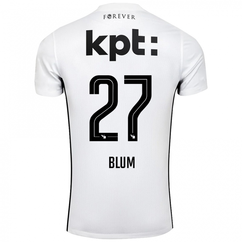 Kinder Lewin Blum #27 Weiß Schwarz Auswärtstrikot Trikot 2024/25 T-Shirt Schweiz