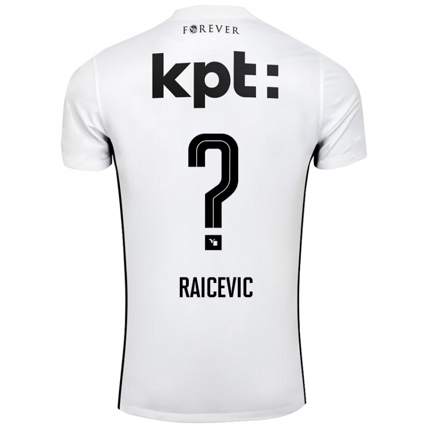 Kinder Stevan Raicevic #0 Weiß Schwarz Auswärtstrikot Trikot 2024/25 T-Shirt Schweiz