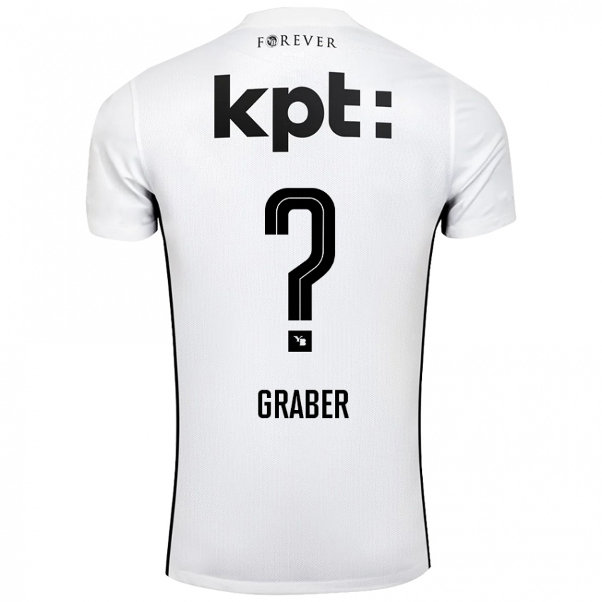 Kinder Simon Graber #0 Weiß Schwarz Auswärtstrikot Trikot 2024/25 T-Shirt Schweiz