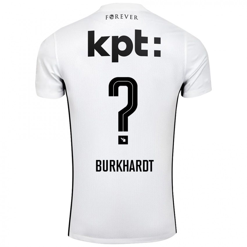 Kinder Alessio Burkhardt #0 Weiß Schwarz Auswärtstrikot Trikot 2024/25 T-Shirt Schweiz