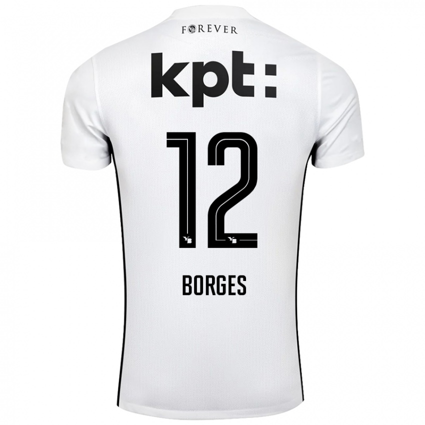 Kinder David Borges #12 Weiß Schwarz Auswärtstrikot Trikot 2024/25 T-Shirt Schweiz