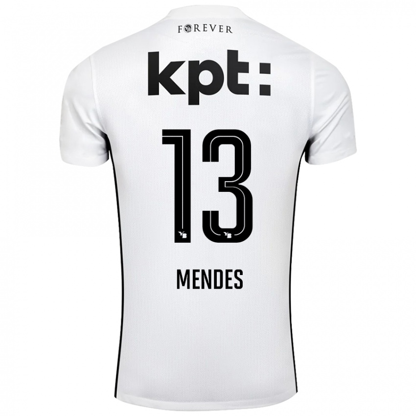 Enfant Maillot Daniel Mendes #13 Blanc Noir Tenues Extérieur 2024/25 T-Shirt Suisse