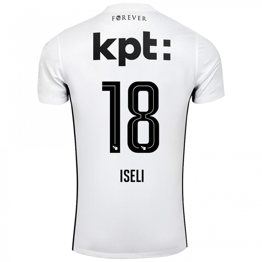 Kinder Marco Iseli #18 Weiß Schwarz Auswärtstrikot Trikot 2024/25 T-Shirt Schweiz