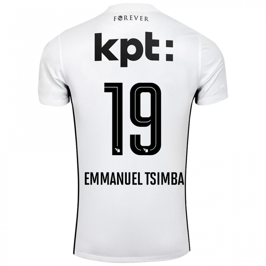 Enfant Maillot Felix Emmanuel Tsimba #19 Blanc Noir Tenues Extérieur 2024/25 T-Shirt Suisse