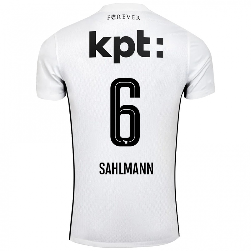 Kinder Henrike Sahlmann #6 Weiß Schwarz Auswärtstrikot Trikot 2024/25 T-Shirt Schweiz