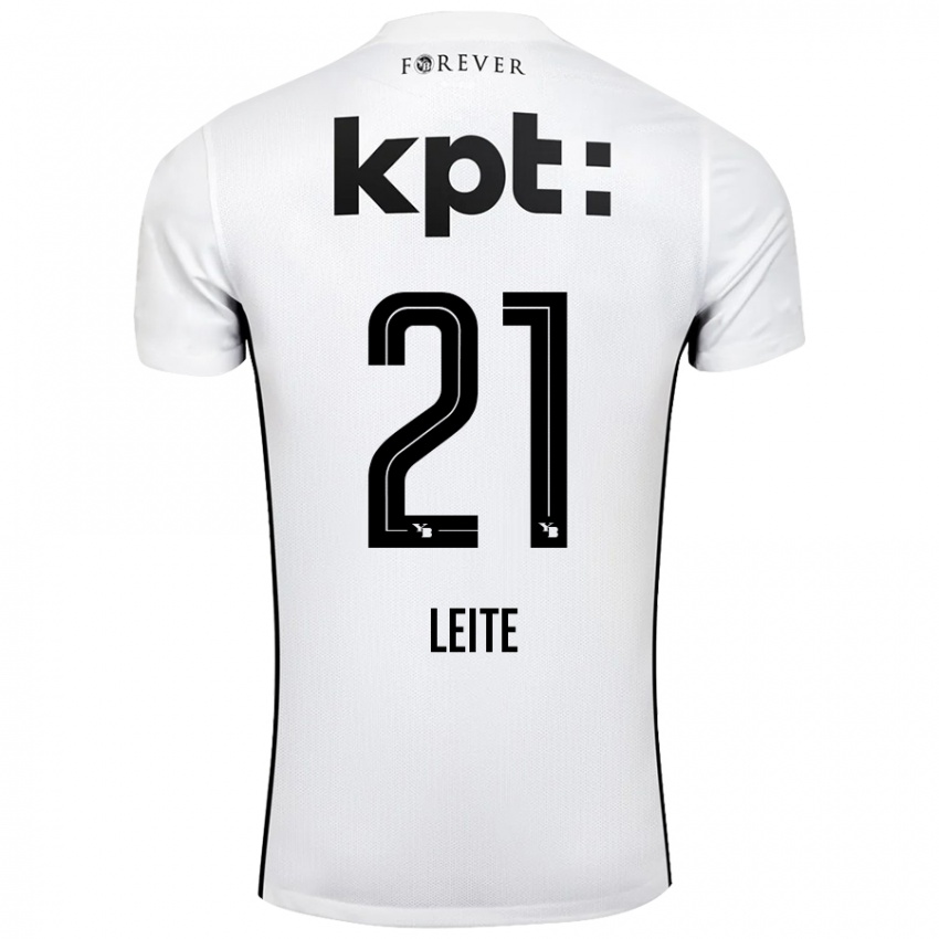 Enfant Maillot Ana Leite #21 Blanc Noir Tenues Extérieur 2024/25 T-Shirt Suisse