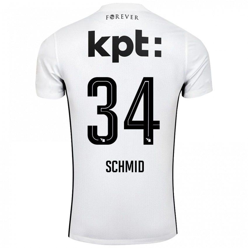 Kinder Céline Schmid #34 Weiß Schwarz Auswärtstrikot Trikot 2024/25 T-Shirt Schweiz