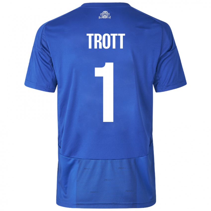 Kinder Nathan Trott #1 Weiß Blau Auswärtstrikot Trikot 2024/25 T-Shirt Schweiz