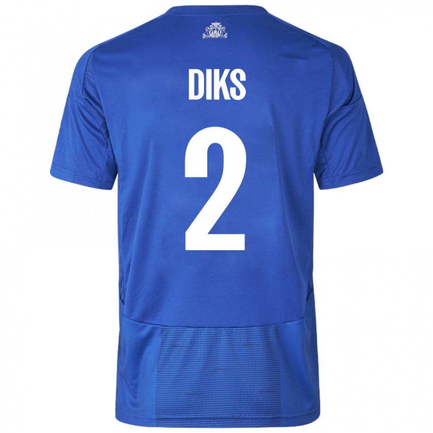 Kinder Kevin Diks #2 Weiß Blau Auswärtstrikot Trikot 2024/25 T-Shirt Schweiz