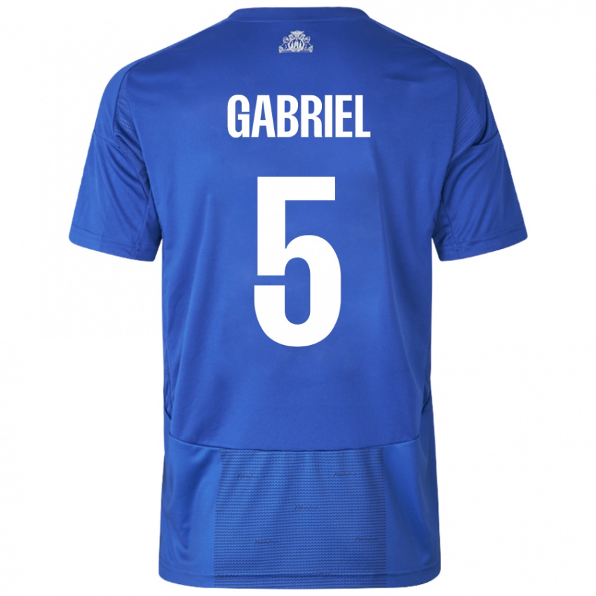 Kinder Gabriel Pereira #5 Weiß Blau Auswärtstrikot Trikot 2024/25 T-Shirt Schweiz