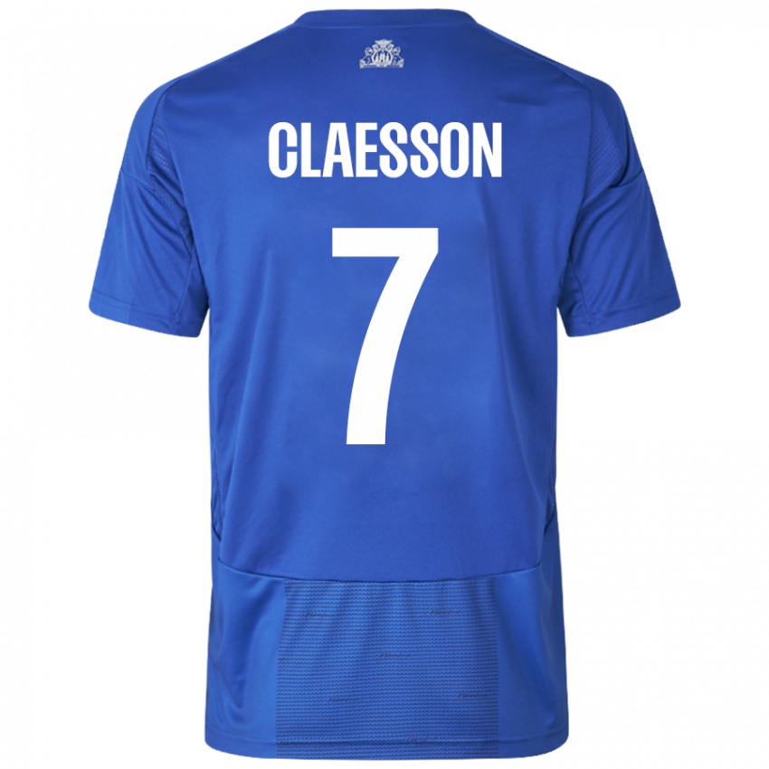 Kinder Viktor Claesson #7 Weiß Blau Auswärtstrikot Trikot 2024/25 T-Shirt Schweiz