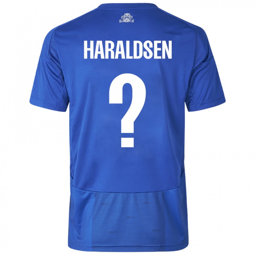 Kinder Henrik Haraldsen #0 Weiß Blau Auswärtstrikot Trikot 2024/25 T-Shirt Schweiz