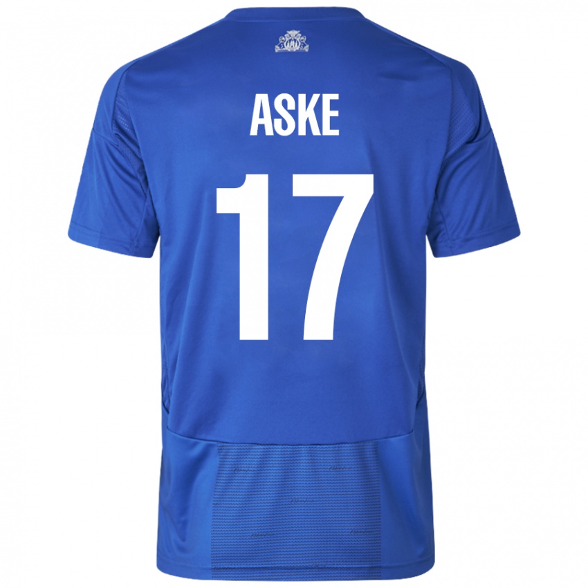 Kinder Aske Christensen #17 Weiß Blau Auswärtstrikot Trikot 2024/25 T-Shirt Schweiz