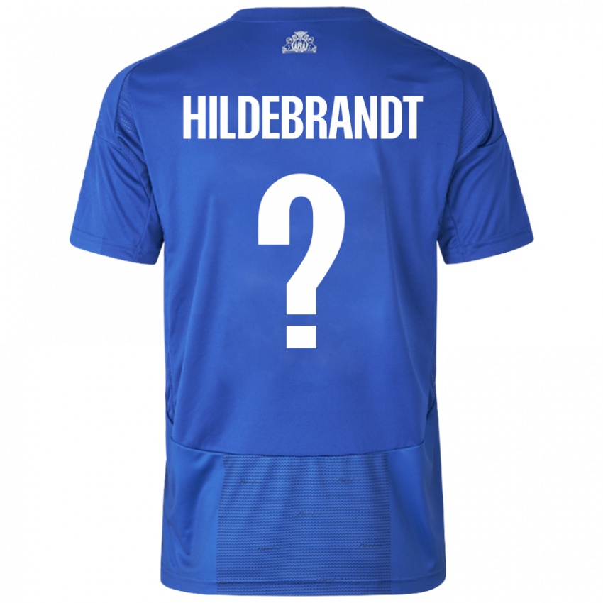 Kinder Sylvester Hildebrandt #0 Weiß Blau Auswärtstrikot Trikot 2024/25 T-Shirt Schweiz