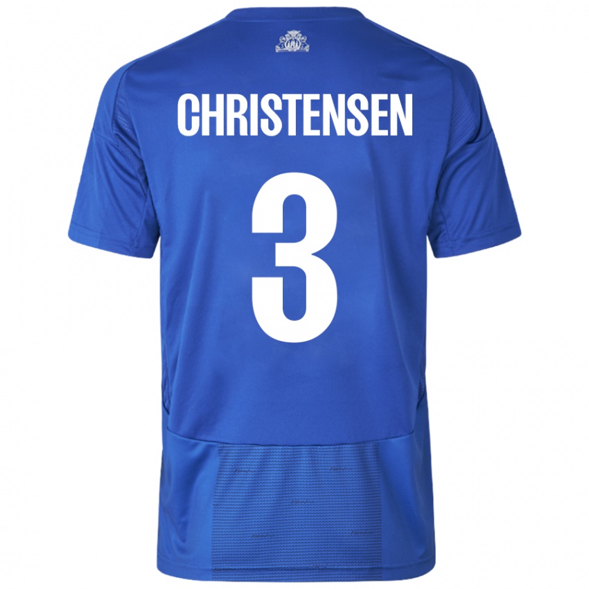 Kinder Sebastian Christensen #3 Weiß Blau Auswärtstrikot Trikot 2024/25 T-Shirt Schweiz