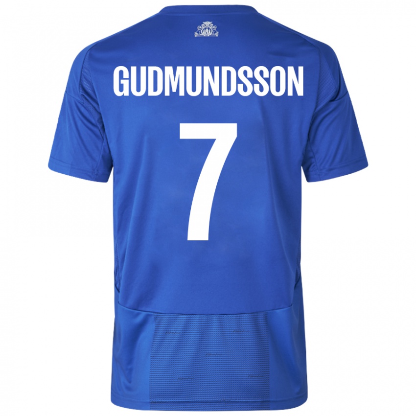 Kinder Galdur Gudmundsson #7 Weiß Blau Auswärtstrikot Trikot 2024/25 T-Shirt Schweiz