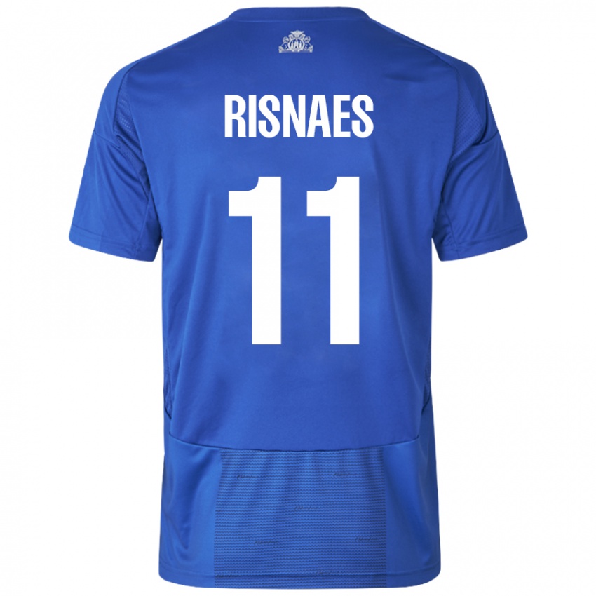 Kinder Roberto Risnaes #11 Weiß Blau Auswärtstrikot Trikot 2024/25 T-Shirt Schweiz