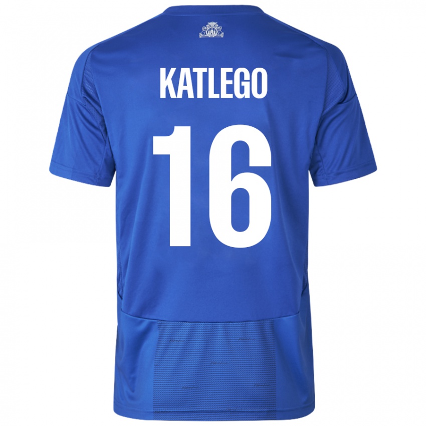 Kinder David Katlego #16 Weiß Blau Auswärtstrikot Trikot 2024/25 T-Shirt Schweiz