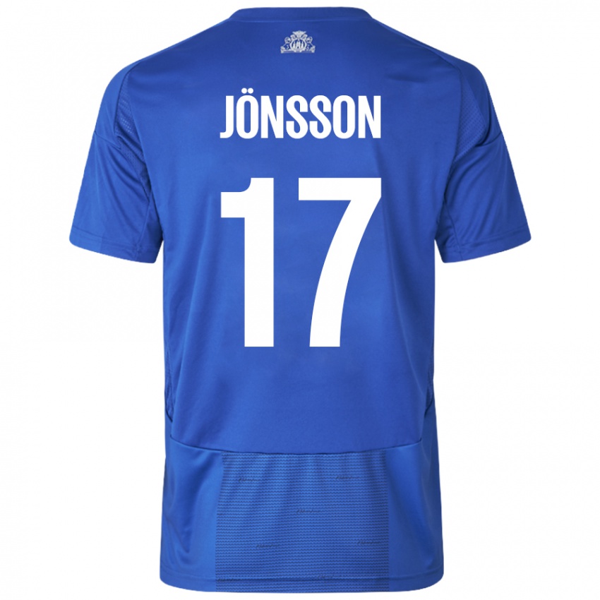 Kinder Neo Jönsson #17 Weiß Blau Auswärtstrikot Trikot 2024/25 T-Shirt Schweiz