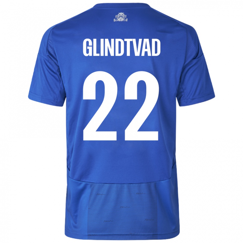 Kinder William Glindtvad #22 Weiß Blau Auswärtstrikot Trikot 2024/25 T-Shirt Schweiz