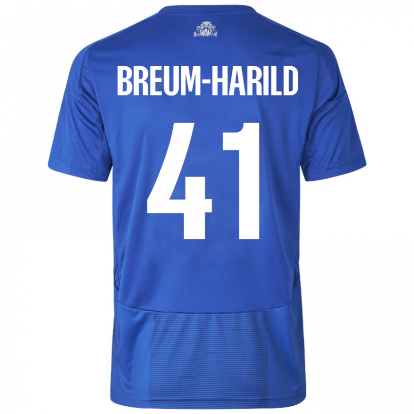 Kinder Tobias Breum-Harild #41 Weiß Blau Auswärtstrikot Trikot 2024/25 T-Shirt Schweiz