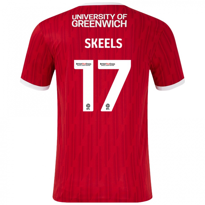 Homme Maillot Kiera Skeels #17 Rouge Blanc Tenues Domicile 2024/25 T-Shirt Suisse