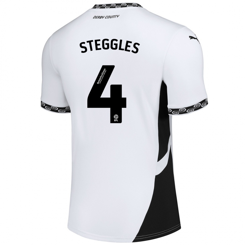 Herren Charlotte Steggles #4 Weiß Schwarz Heimtrikot Trikot 2024/25 T-Shirt Schweiz