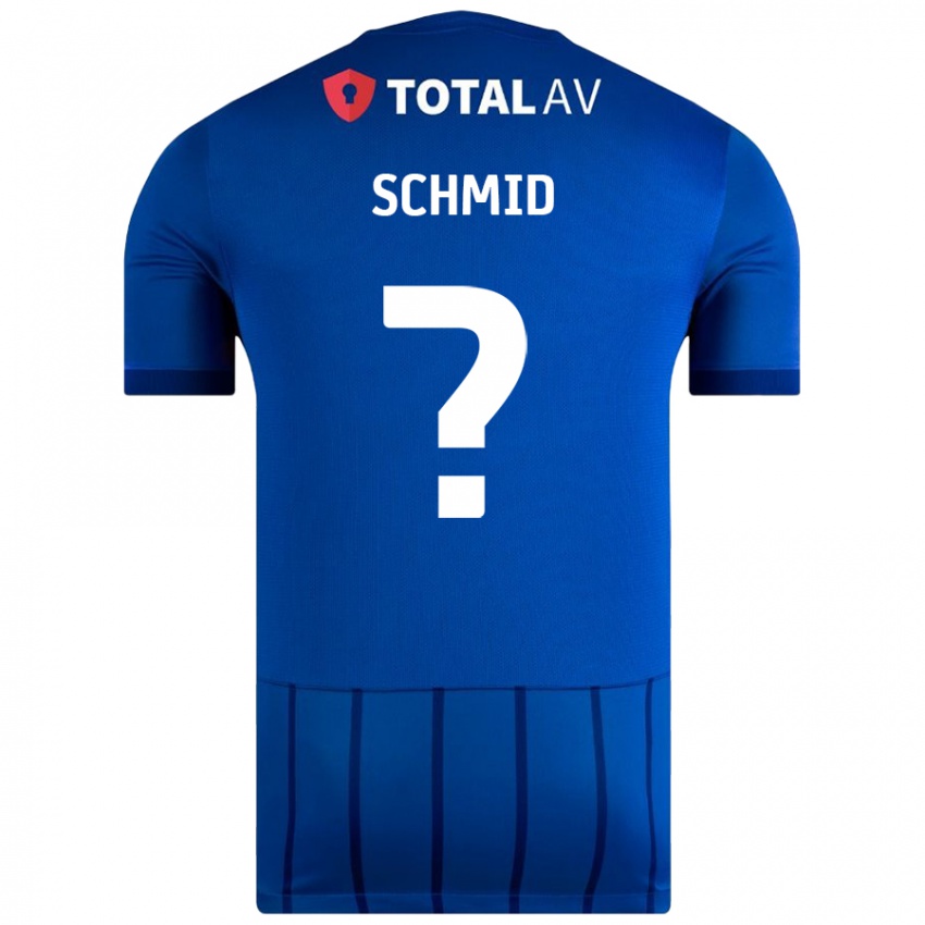 Herren Nicolas Schmid #0 Blau Heimtrikot Trikot 2024/25 T-Shirt Schweiz